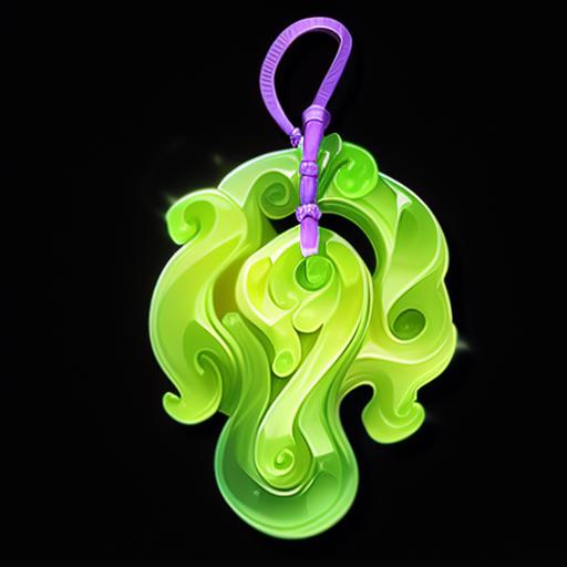 12556-3606473952-zhongguofeng game icon institute game icon a green and purple Jade pendant with a purple ribbon blurry black background tr.png